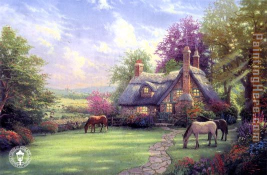 a perfect summer day painting - Thomas Kinkade a perfect summer day art painting